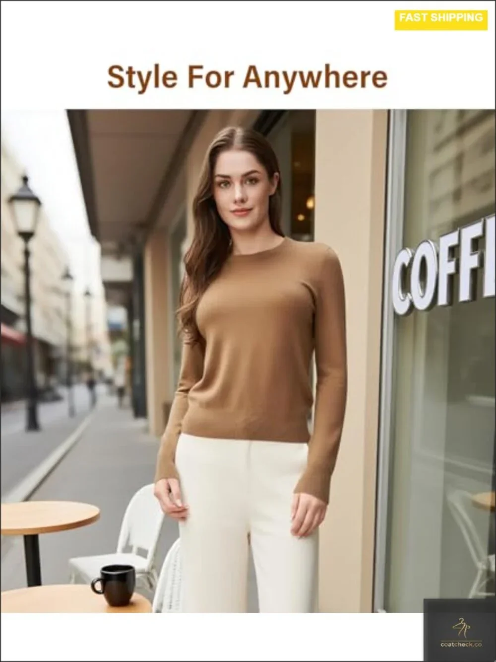 Women's Long Sleeve Crewneck Lightweight Casual Pullover Sweater